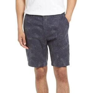 Vince Palm Print Hemp Short Men's 31 Blue Palm Print  B61